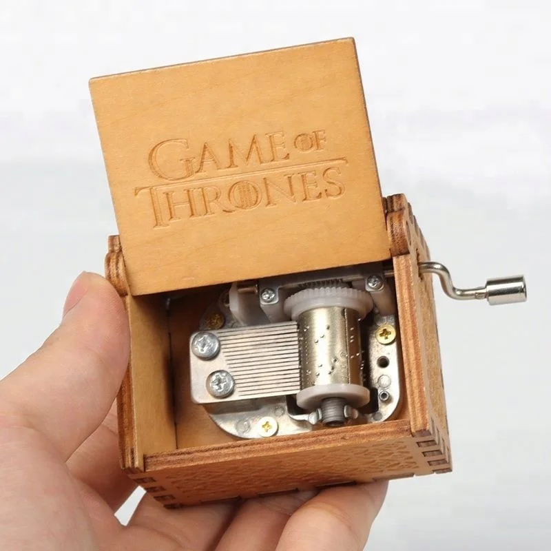 movie theme song hand crank wooden music boxbox  gifts