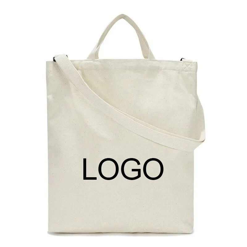 Custom canvas teenager school daily side cross body shoulder bag boy girls mall shopping tote bag with strap