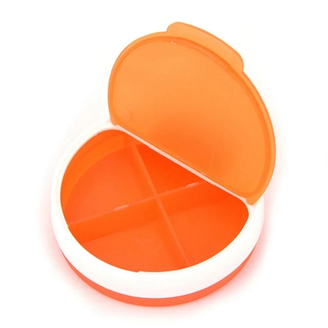 New Product For Promotion Plastic Round 4  Cases Pill Box Organizer Container