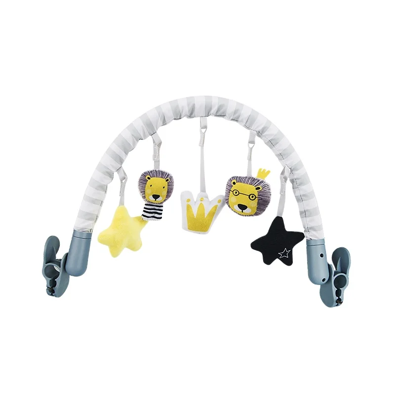 Cute Plush Hanging Toy Baby Crib Bedside Clip Play Arch Stuffed with Sound Baby Toy Bed Bell Mobile