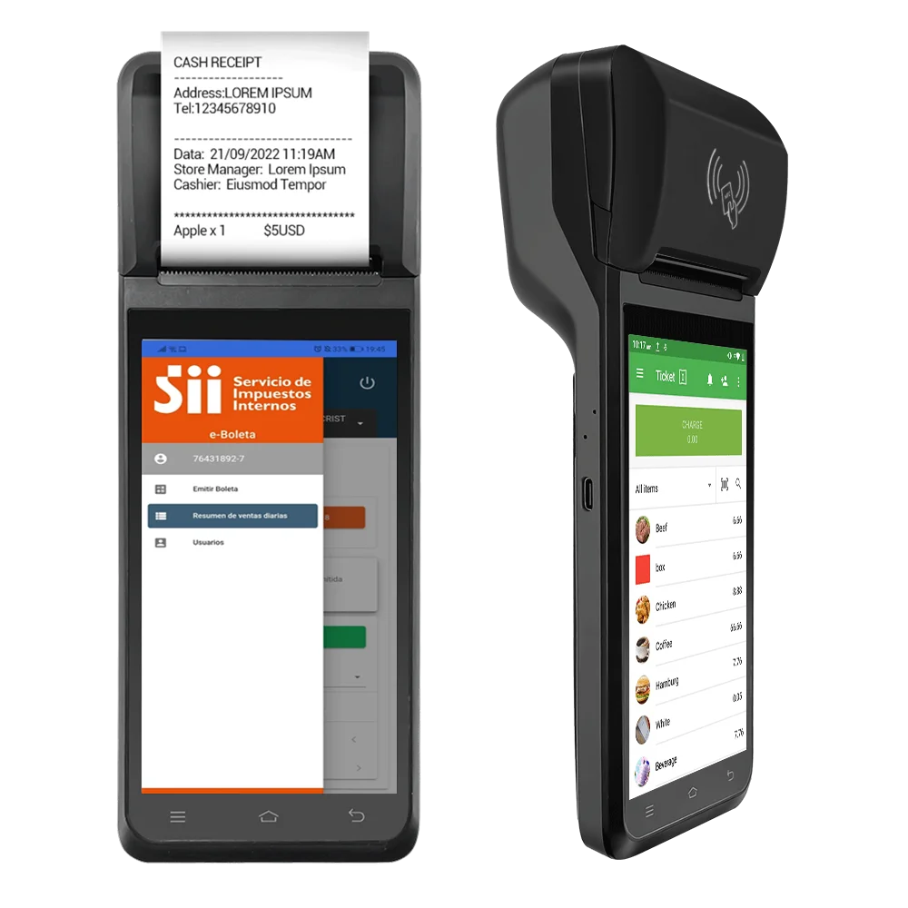 FYJ F1-55s портативный Android терминал оплаты 90 мм/с принтер NFC Card машина Pos со сканером штрих-кодов