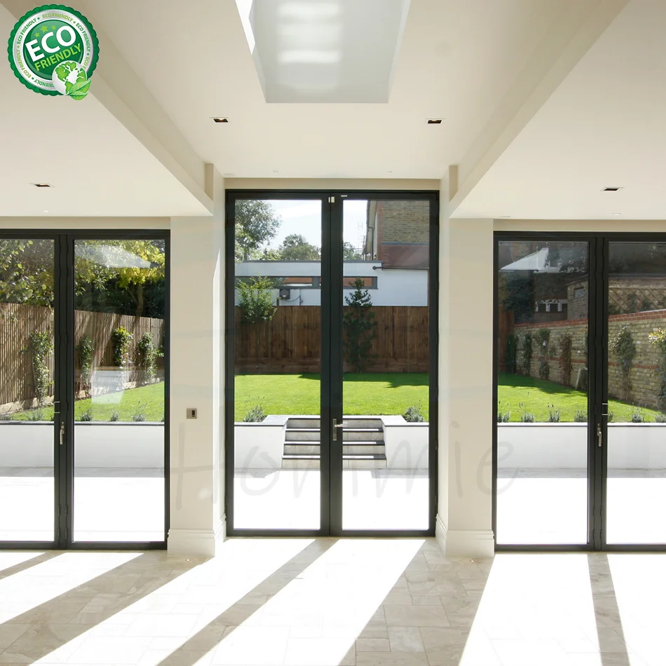 China Manufacturer House Hurricane Approved Tempered Glass Aluminum Profile Frosted Glass Aluminum Swing Doors Casement -