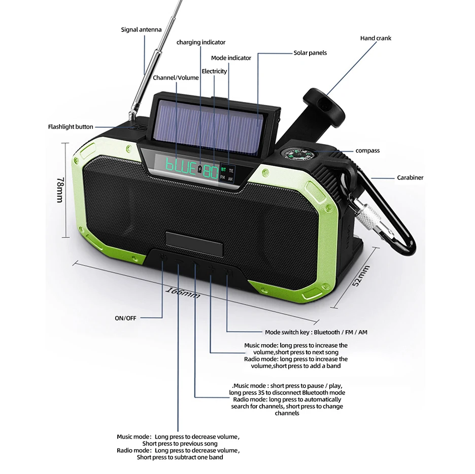 D580 Universal Am fm radio multi Speakers Mini Cassette Player waterproof outdoor The Radio With Bike/Motorcycle Stand/Hook