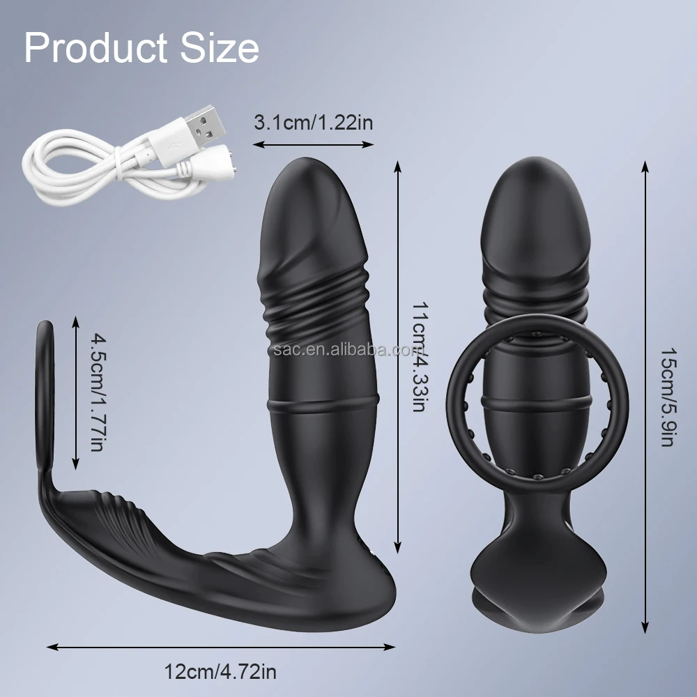 SacKnove BEST Anal Male Electric Remote Control App Stimulator Telescopic Thrusting Vibrator Prostate Massager Sex Toy For Men