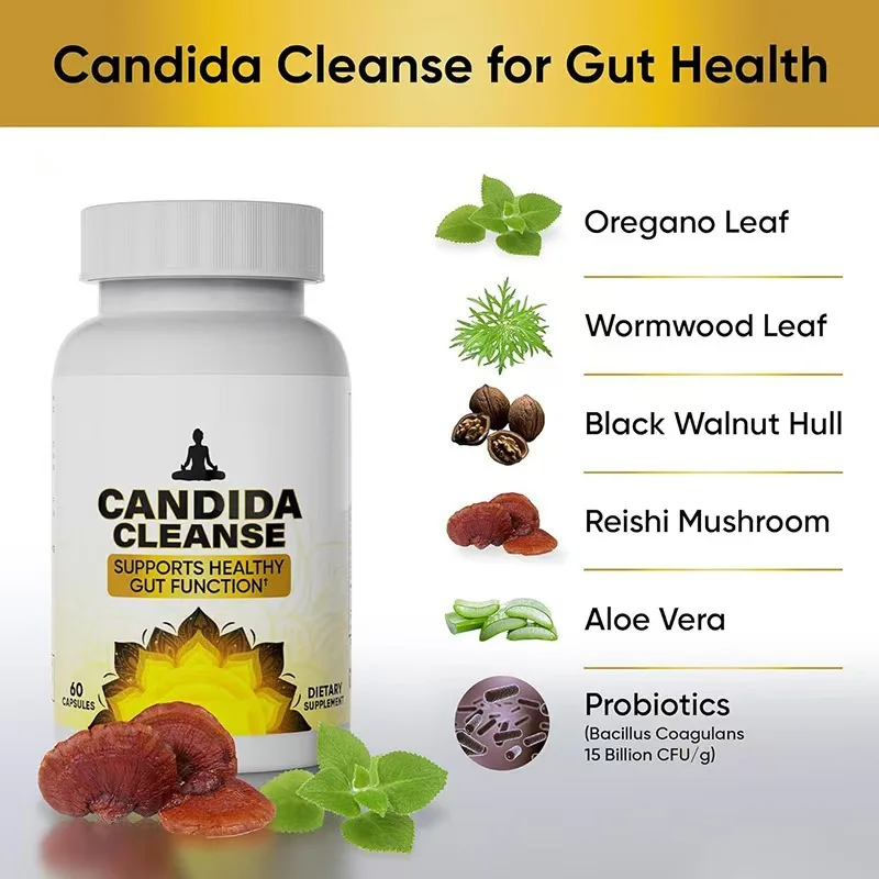 Hot sale candida cleanse herbs capsules detox candida cleanse gut and colon support candida cleanse Herbal supplements