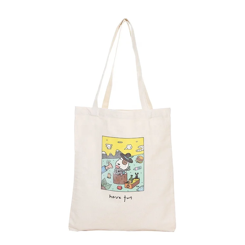 Byleading Logo Custom Printed Tote Bag Eco Friendly Cotton Canvas Foldable Shopping Bag