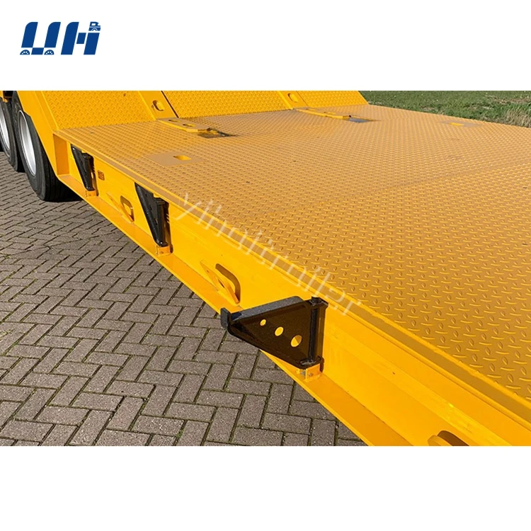Heavy Duty Loading Double Hydraulic Legs 120 Ton Semi-Trailer Low Bed Truck Trailers Hydraulic for Transport Heavy Machinery