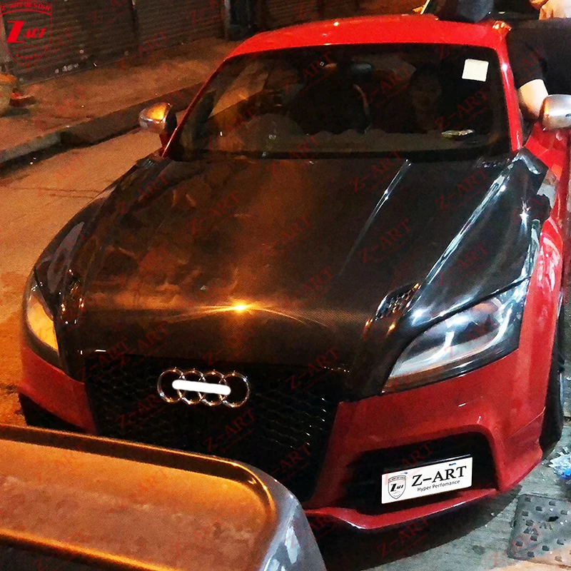 Z-ART 2007-2014 углеродного волокна капота двигателя для AUDI TT TTS 8J Реальные крышки