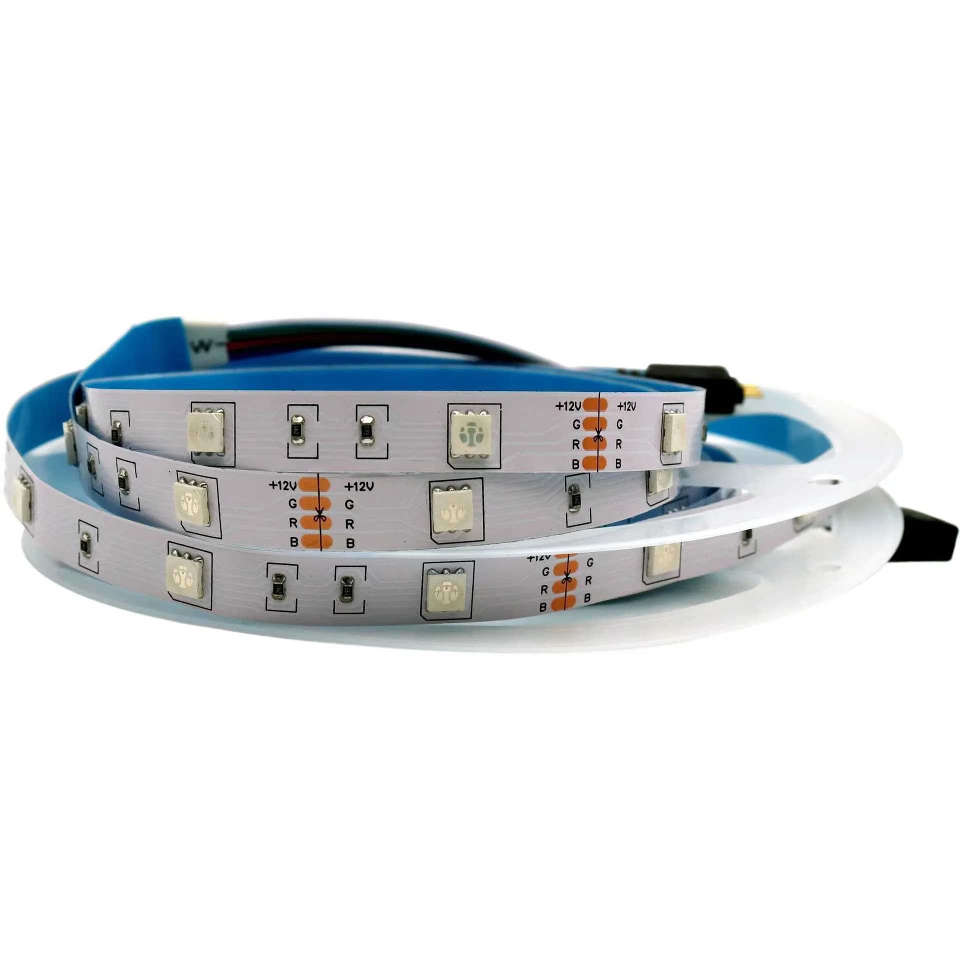 Weicao Customized 5V 12V 24V RGB 5050 LED Strip Lights Multi-color 18 LED/m 30LED 60LED 120LED Light Strips