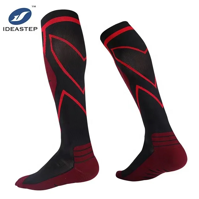 Professional sports compression socks outdoor marathon running socks terry bottom high elastic calf long tube compression socks