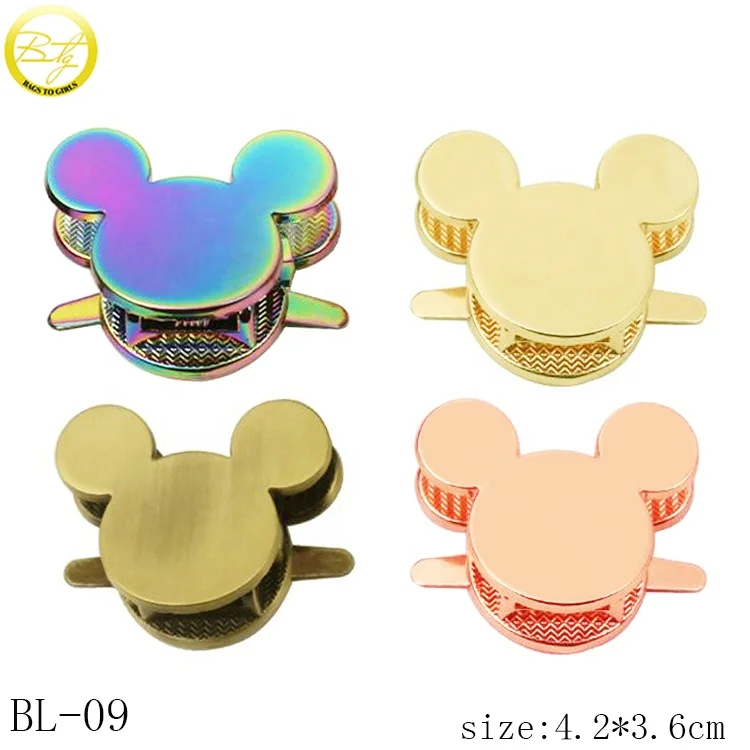 High end handbag hardware matte gold wooden boxes turn lock purse metal catch latches buckle locks for gift box