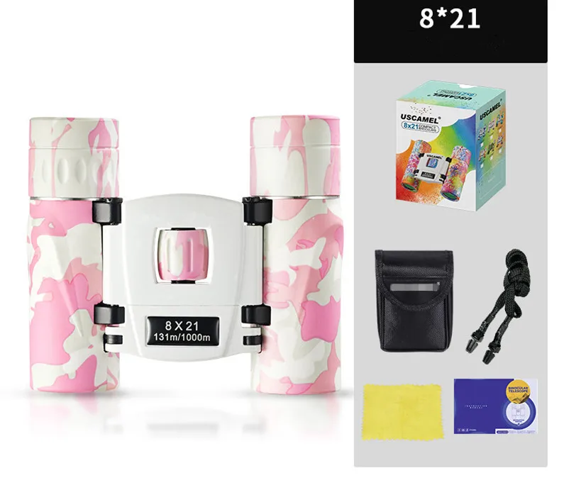 Portable Educational Toys telescope camouflage kids fancy gift 8x21 binocular Boys Girls Birthday handheld mini folding scope