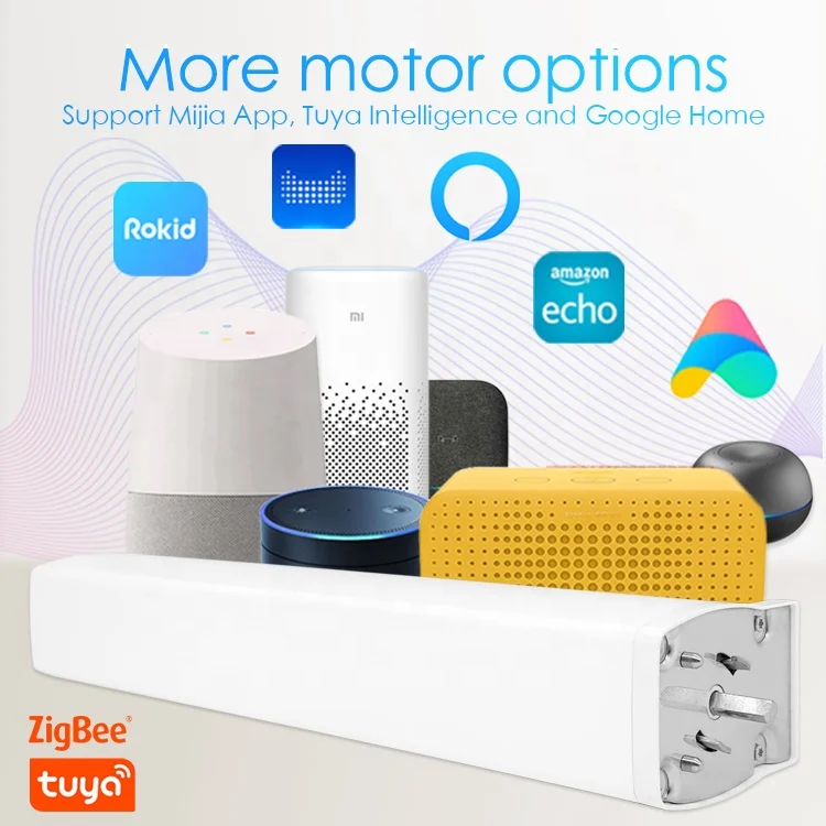 Smart Home Electric Motorized Curtain Motor Splicing Sliding Rails Set