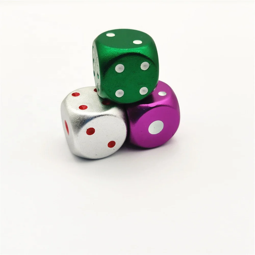 Металлические игральные кости из алюминиевого сплава d6 игровые с индивидуальным логотипом 16
