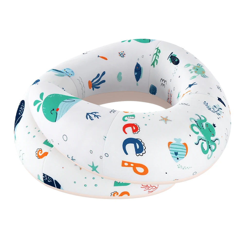 Cartoon Print Kids Travel Pillow Soft Kids Neck Pillow Double Support Toddlers Pillow for Traveling in Car Seat