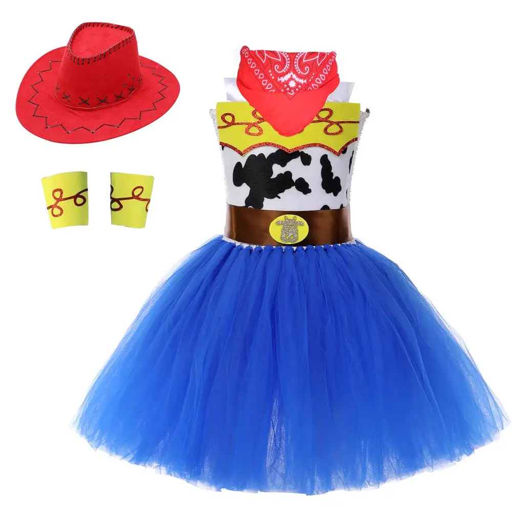 Vintage Cowgirl Dress Children with Bandana Cowboy Hat Easter Birthday Party Dress Up Clothing Cowgirl Costume for Girls 1-10Y