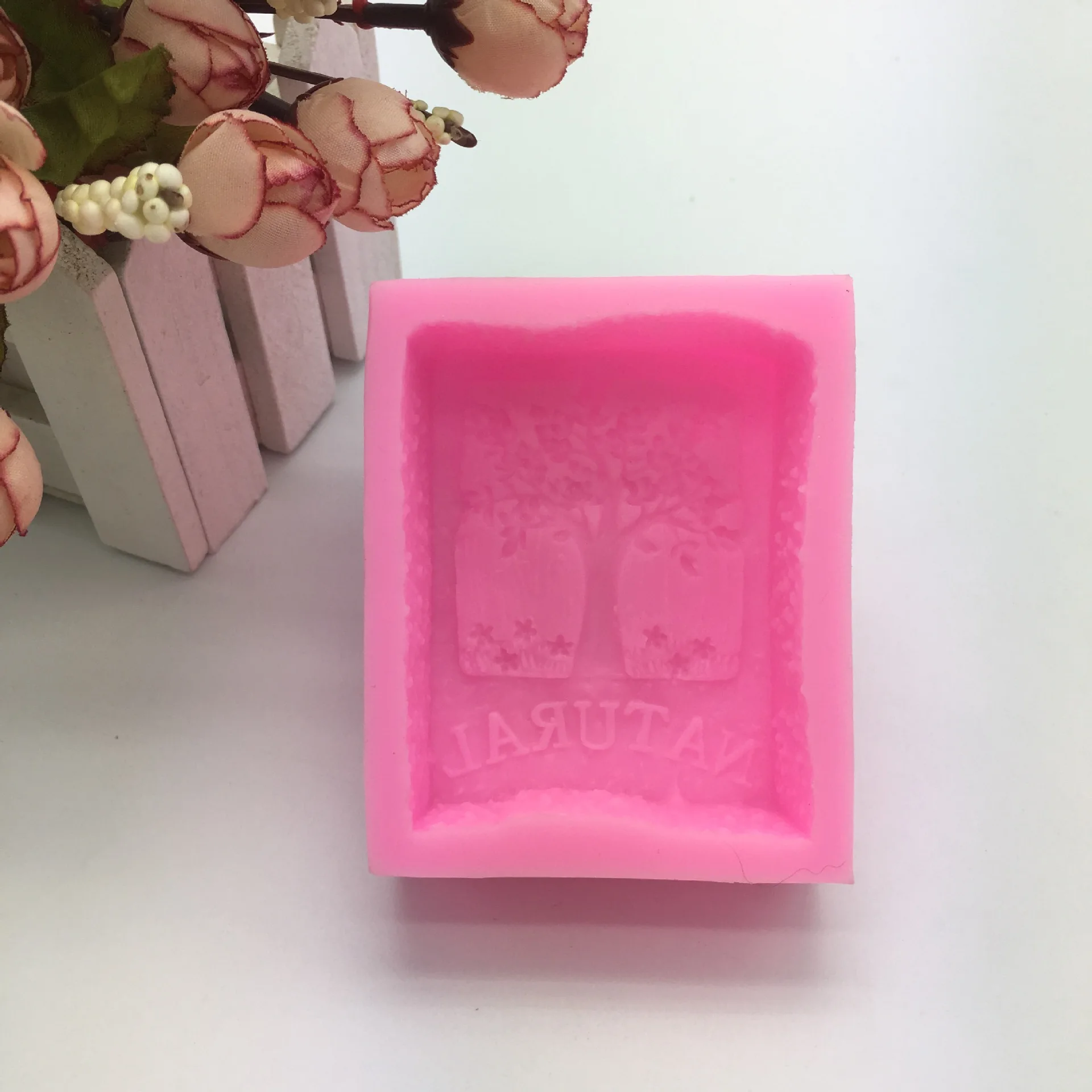 Bview Art Natural Tree Pattern Silicone Soap Mold For Natural Skincare Soap Making