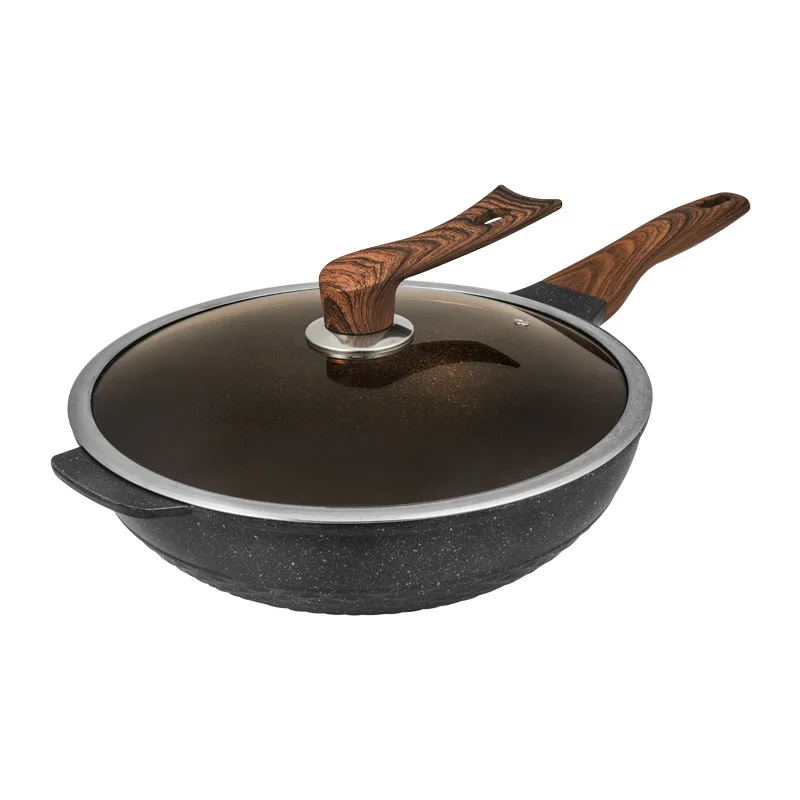 Universal 32cm Maifan Stone Non-stick Kitchen Wok Pan