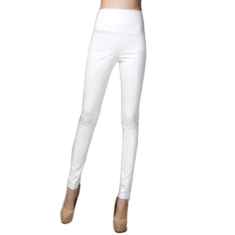 Оптовая продажа Женская осенне-зимняя одежда пикантная женская кожаная с высокой талией фотографии женщин в узких