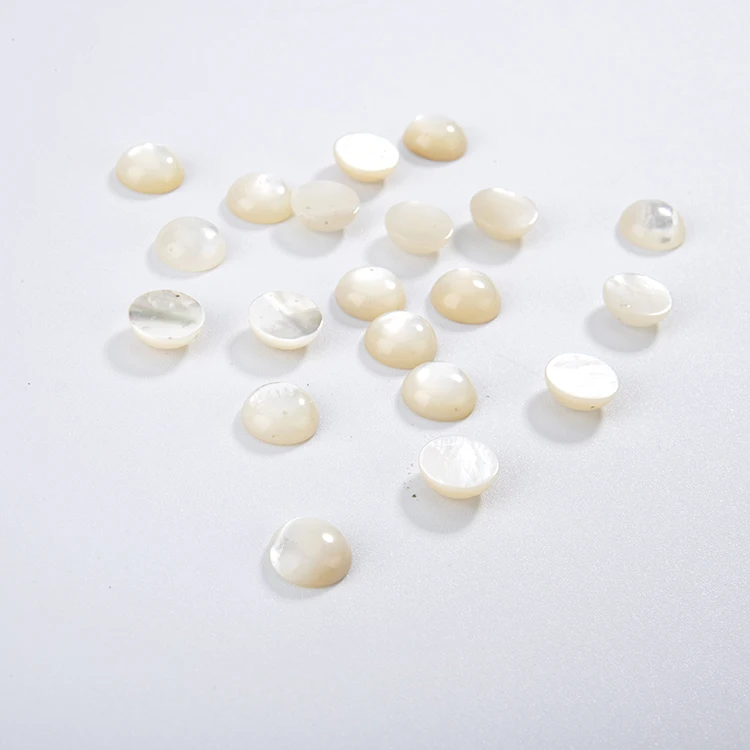 Hot new products grinding and polishing natural circle mother of pearl gemstone for inlay fashion ring