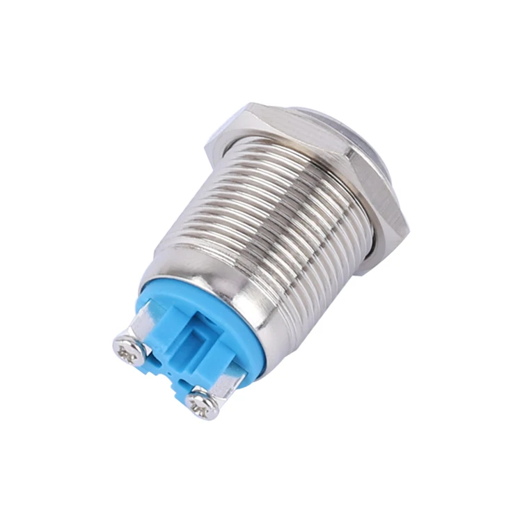 16mm 2 Screw Terminals electric waterproof IP65 stainless steel metal momentary self return car door push button switches