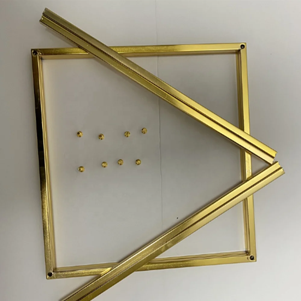 Rectangle Removable Gold Metal Pedestal Stands for Wedding Centerpieces Flowers Table Stands Decoration