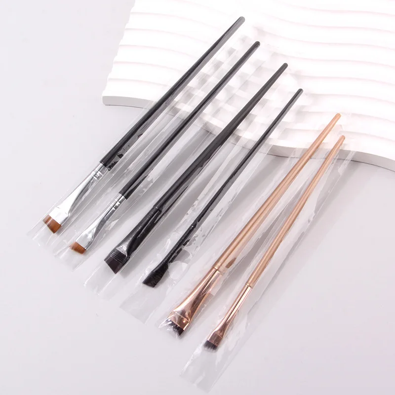 Portable Brow Liner Contour Brush Super Thin Flat and Straight Outline Eyeliner Brush Angled Sharp Fine Oblique Eyebrow Brush