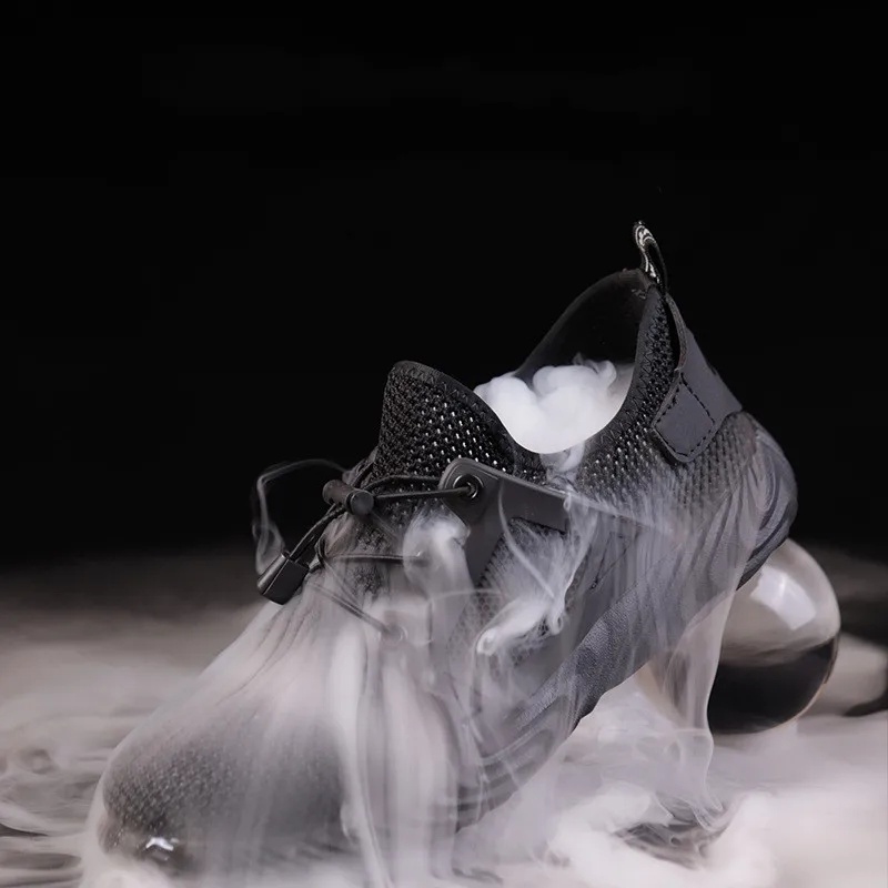 Newest Fashion Summer Breathable Light Weight PU Sole Anti-static Flying Woven upper Work Safety Shoes for men