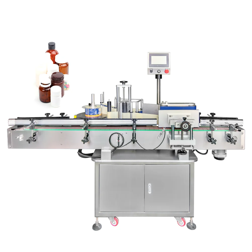 YM510 Free shipping Automatic round bottle jars cans stick labeling machine for pharmaceutical