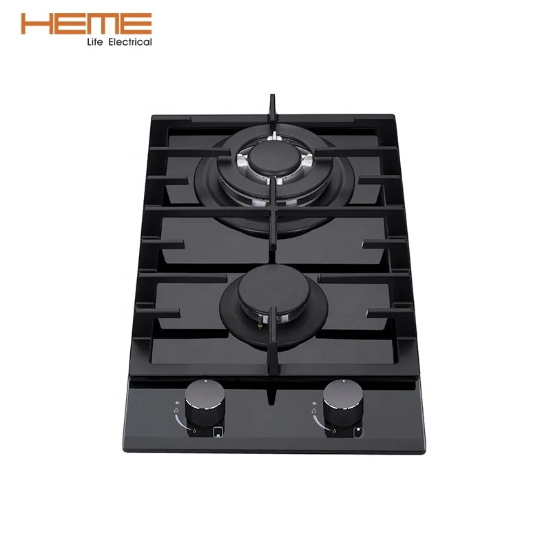 Tempered Glass Built-in Gas Hob 2 Burner Home Kitchen Gas Cooktop With CE & ETL Certificate