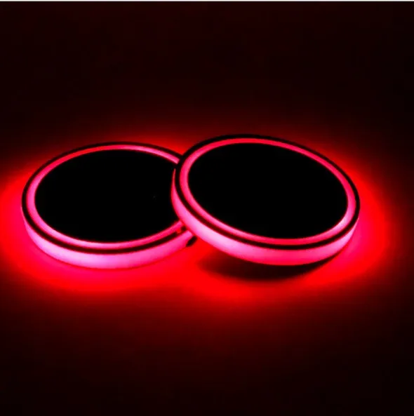 Hot Round USB charging light led cup coaster auto drink bottle pad led bottle coster