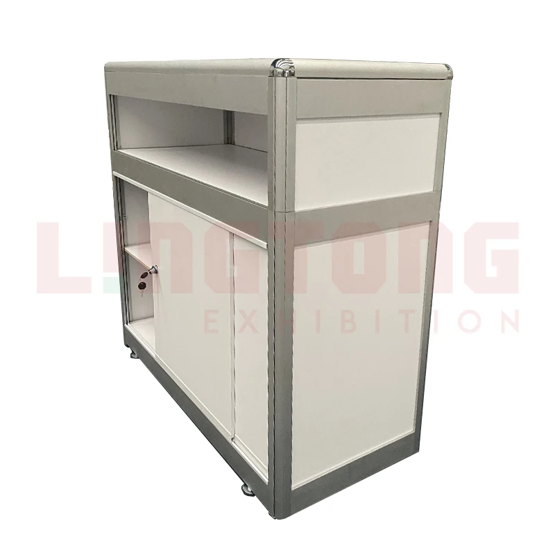 Fashion 3-in-1 Exhibition Counter/Cabinet for Shell Scheme Booth and Customized Booth