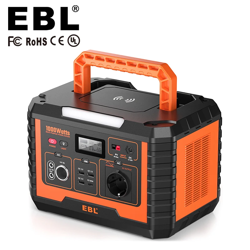 Large Capacity Lithium Battery 2000w 1000w Portable Solar Generator Power Station for Europe