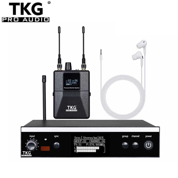 TKG 566-590mhz wireless stereo psm300 in ear monitor system