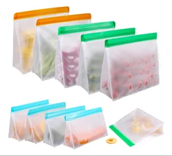 12  count freezer bags packaging peva reusable grade food storage bags set