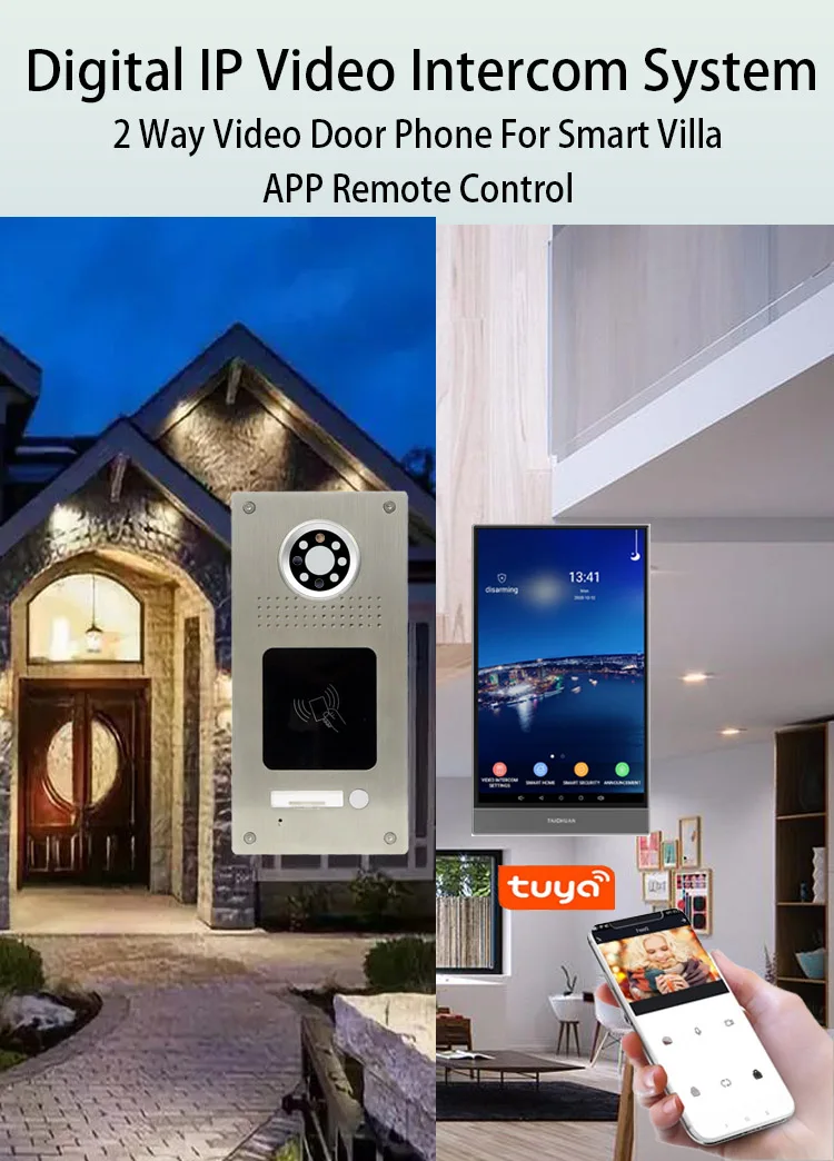 HD Video Intercom System Wireless VDP Doorbell Work With Tuya Ip Interphone Name Card Villa Door Phone