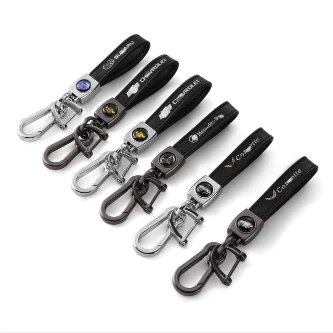 Car leather keychain, customized logo, car logo keychain