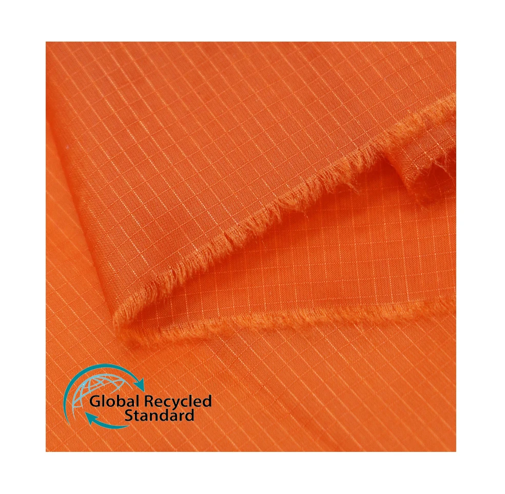 100% Recycled Nylon 10D/15D/20D 380T 400T Rip Stop Water Proof Fabric Breathable Nylon Taffeta Fabric