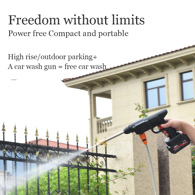 High Pressure 12v Cordless Car Washer Wireless Spray Portable Water Gun Cleaning Machine For Irrigation With Lithium Battery
