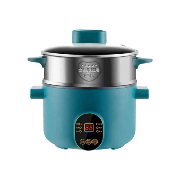 Electric Mini Hot Pot Travel Portable Pot Electric Multi Stainless Steel Cooking Pot with Steamers