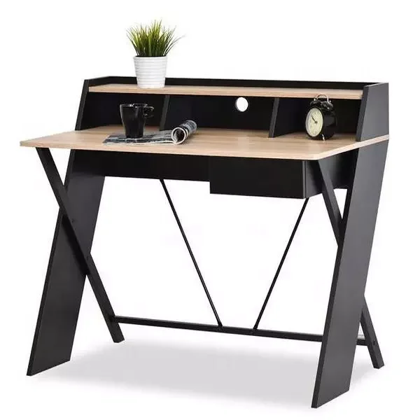 Home Office Furniture simple computer desk with drawer storage shelves study table steel wood desktop computer table