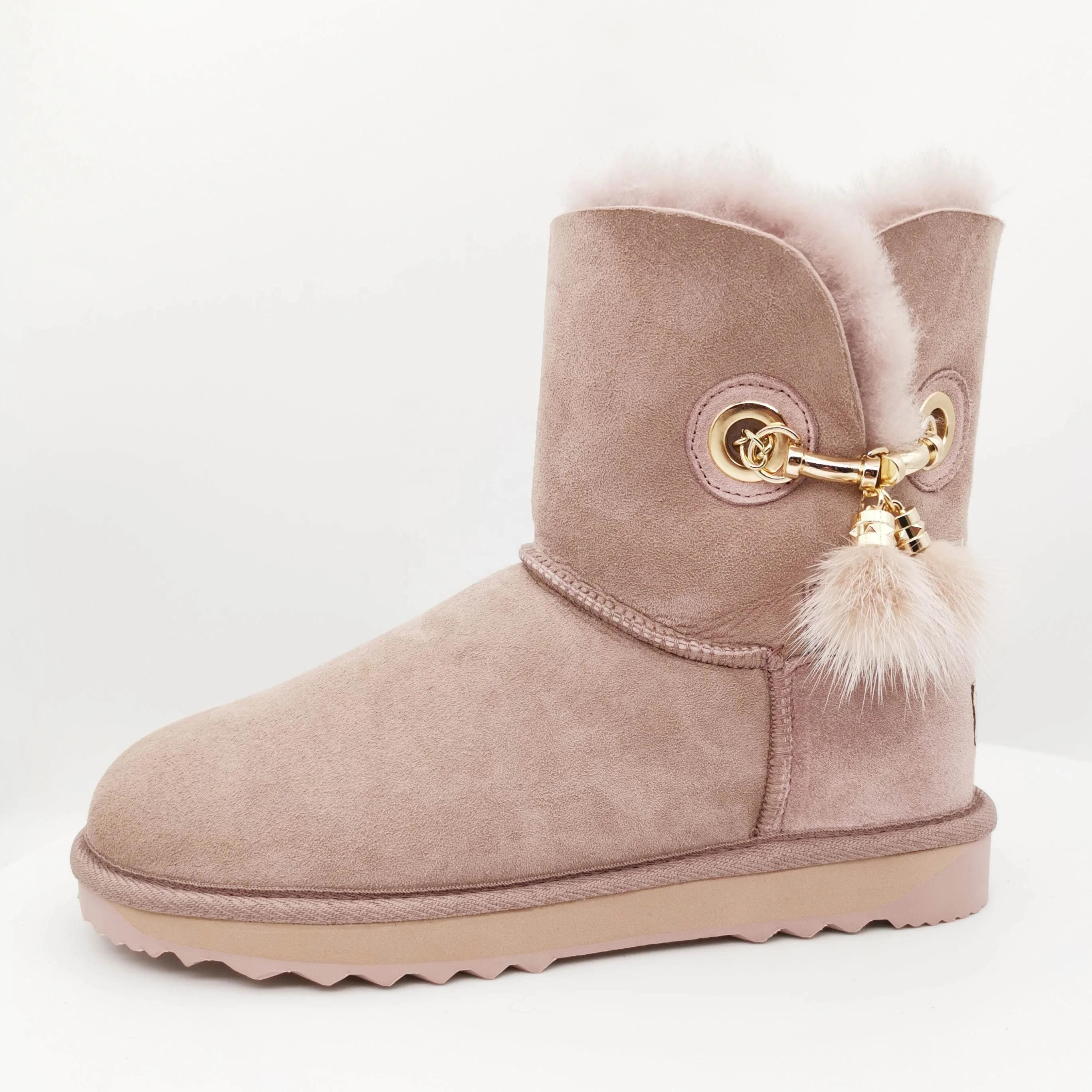 HQB-WS249 custom high quality winter boots genuine sheepskin boots woman sheepskin snow boots