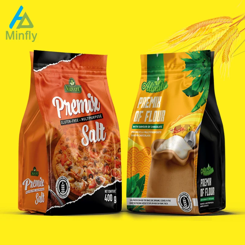 Minfly Digital Printing Custom Heat Mylar Gusset Stand Up Foil Flat Coffee and Coffee Bean Tea Bottom Zipper Valve Packaging Bag