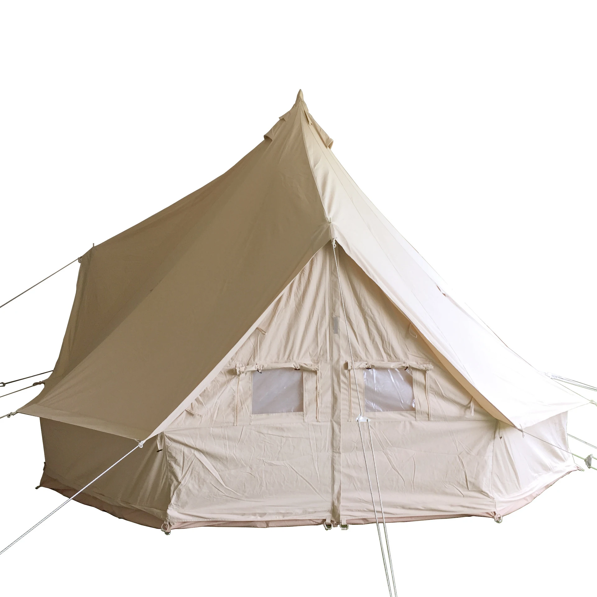 Outdoor Party Luxury Glamping Waterproof Camping Emperor Bell Tent 6m Wide Twin Tower Canvas Tent