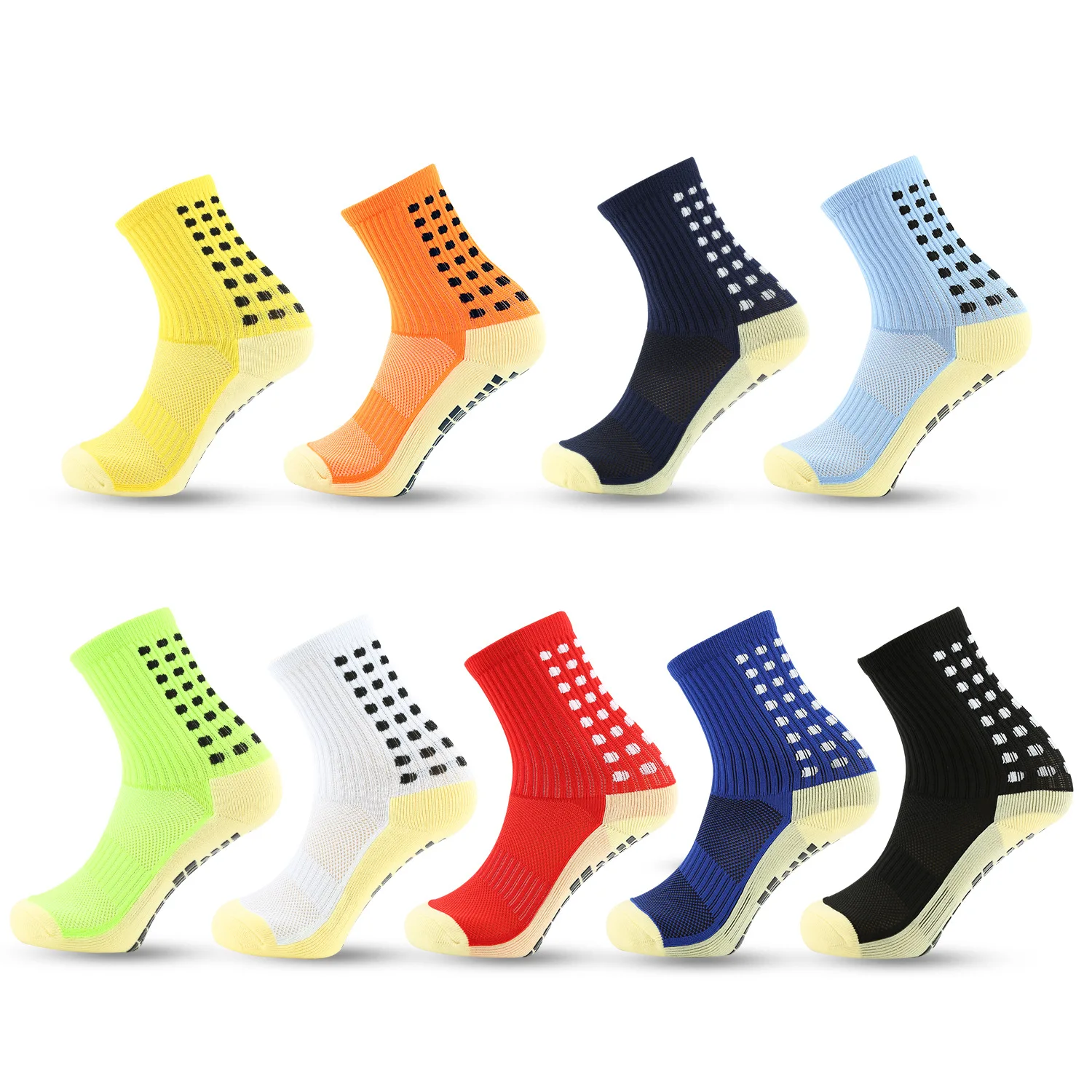 Wholesale custom performance sports non-slip athletic soccer grip anti-slip football socks for men