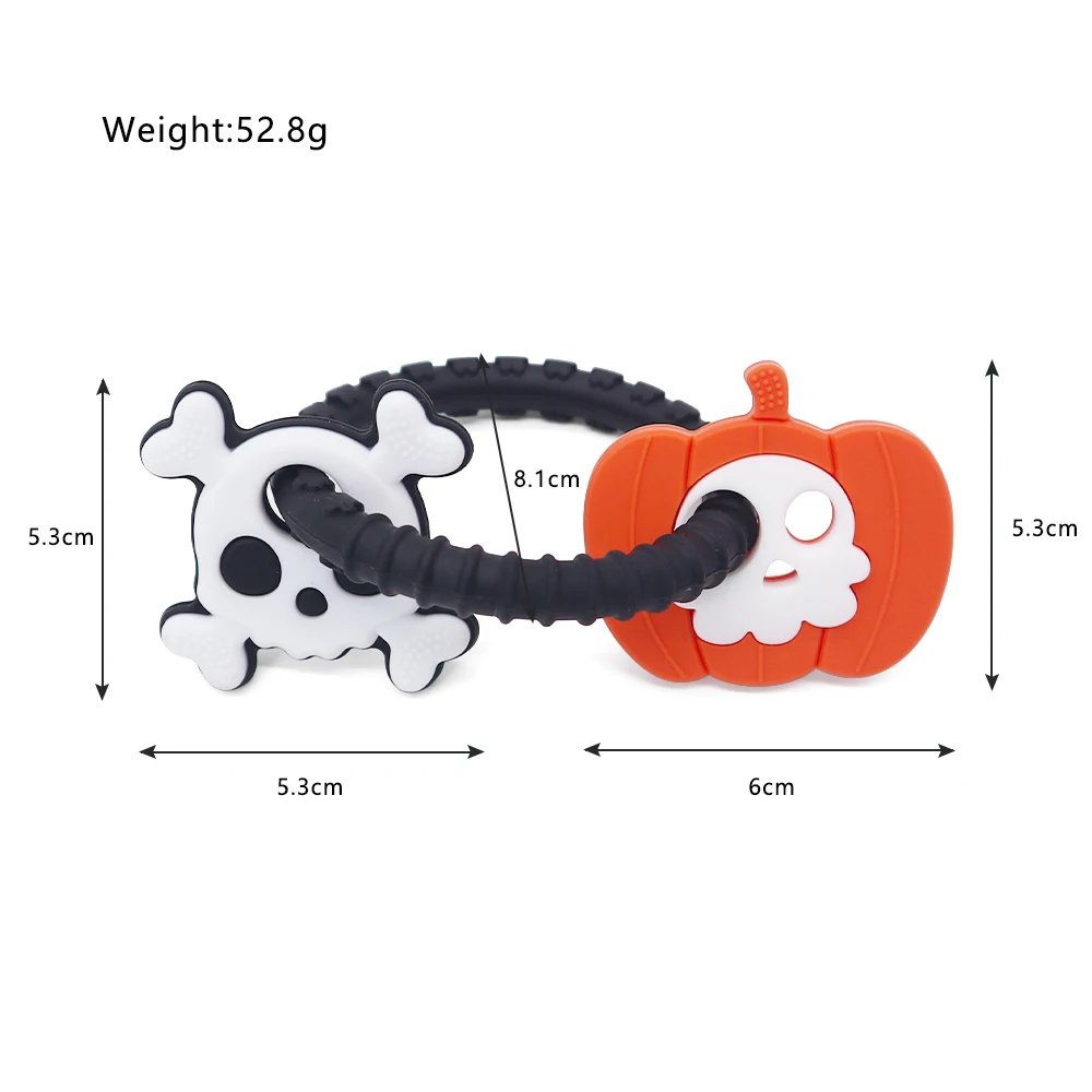 New BPA Free Kids Sensory Halloween Teether Baby Teething Ring Toy Teether Baby Silicone