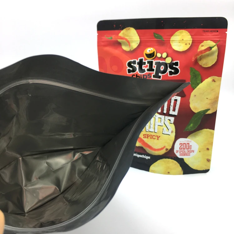 Custom Printed Resealable Zipper Plastic Aluminum Foil Empty Chips Pouch Plantain Potato Chips Packaging Mylar Bags