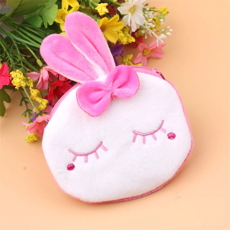 Korean Plush Cute Coin Purse Female Cartoon Key Change Bag Small Coin Purse
