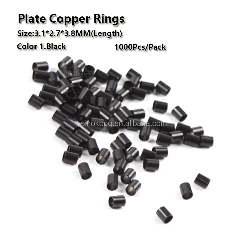 Wholesale 3.1*2.7*3.8mm without lip edge copper hair micro ring beads for hair extensions tools