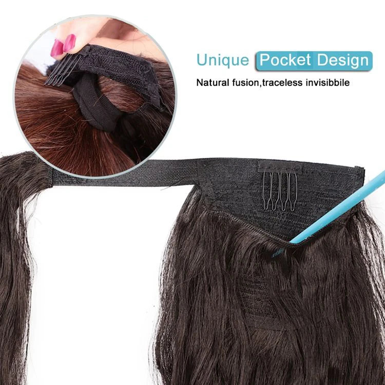Wholesale Ponytail Synthetic Hair Brown Blonde Synthetic Hair Pony tail Long Curly Weave Claw Clip Ponytails Hair Pieces